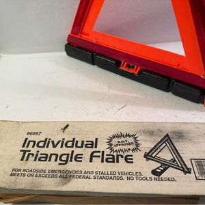 Individual Triangle Flare - Bright Orange Reflective Safety Triangle